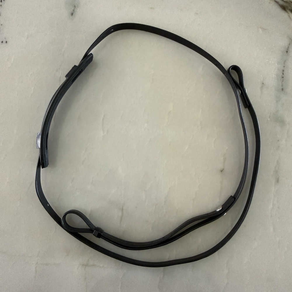 Vintage Canon 3/8" Wide Camera Shoulder Strap Black Leather Logo